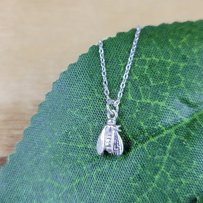 "Bee Joy" Mini Bee Sterling Silver Necklace - Artisan Made