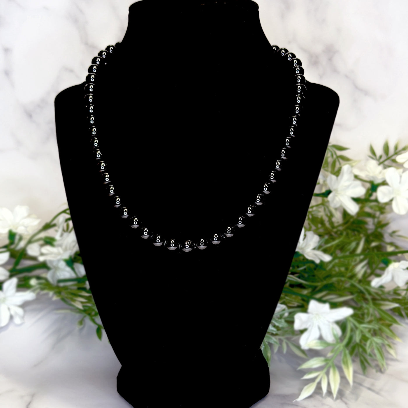 Black Tourmaline Bead Necklace- Artisan Made