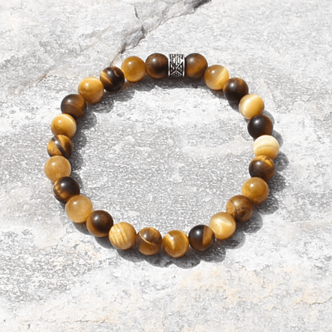 Blonde and Matte Tigers Eye Unisex Bracelet - Artisan Made