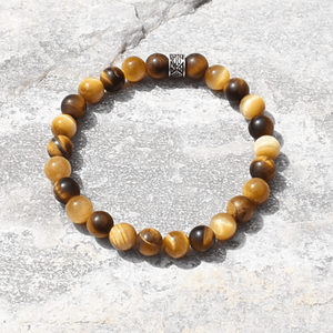 Blonde and Matte Tigers Eye men Bracelet - Artisan Made