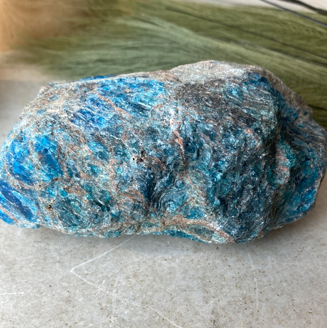 Blue Apatite Rough Chunks 3.5” to 5”