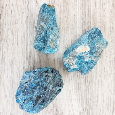 Blue Apatite Rough Chunks 3.5” to 5”