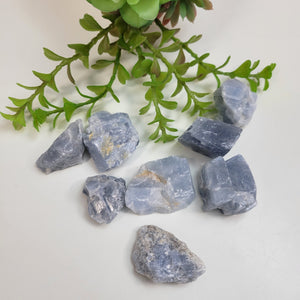 Blue Calcite Rough Chunk Loose Stones 1"