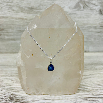 Blue Sapphire Bezel Set sterling silver Pendant