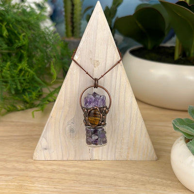 Bohemian Style Gemstone Bottle Necklace w/ Accent Stone-Variants