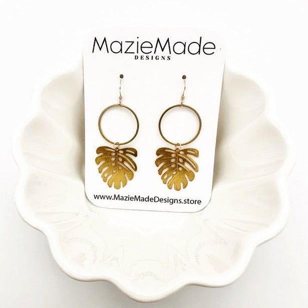 Boho Brass Geometric: Monstera - Artisan Made