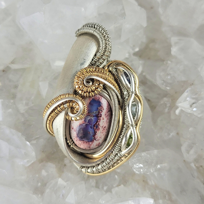 Boulder Opal Wire Wrapped Pendant - Artisan Made