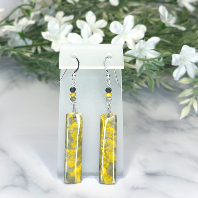 Bumblebee Jasper Rectangle Earrings - Artisan Made