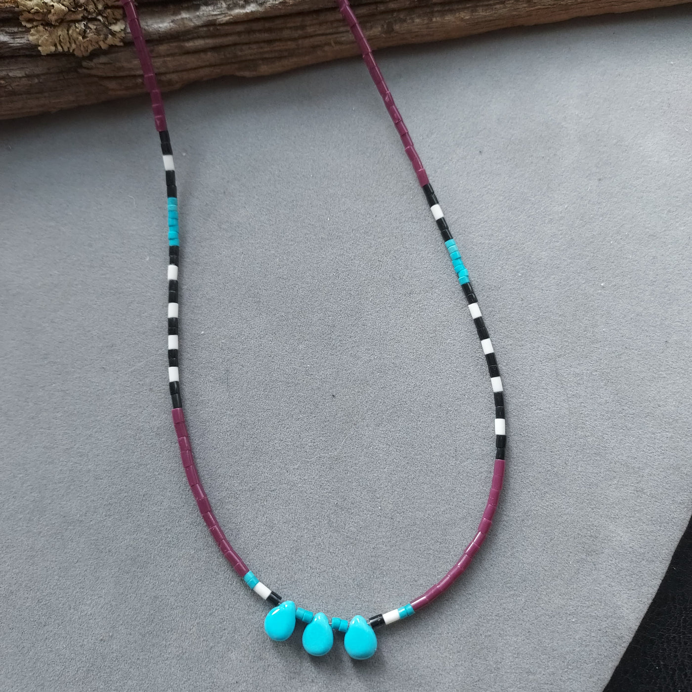 "Canyon Nomad" Native Turquoise & Jasper Heishi Necklace – Artisan Made