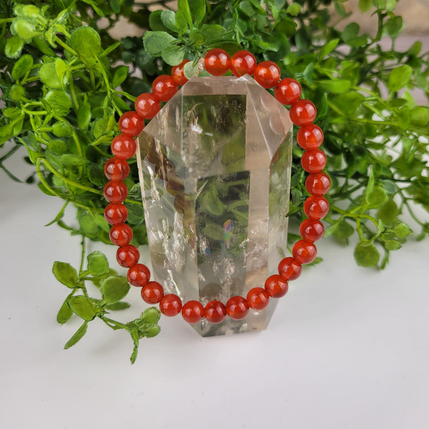 Carnelian 6mm Beaded Stretch Bracelet