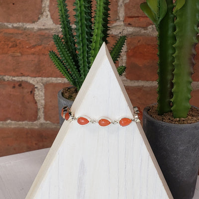 Carnelian sterling silver Polished Bracelet