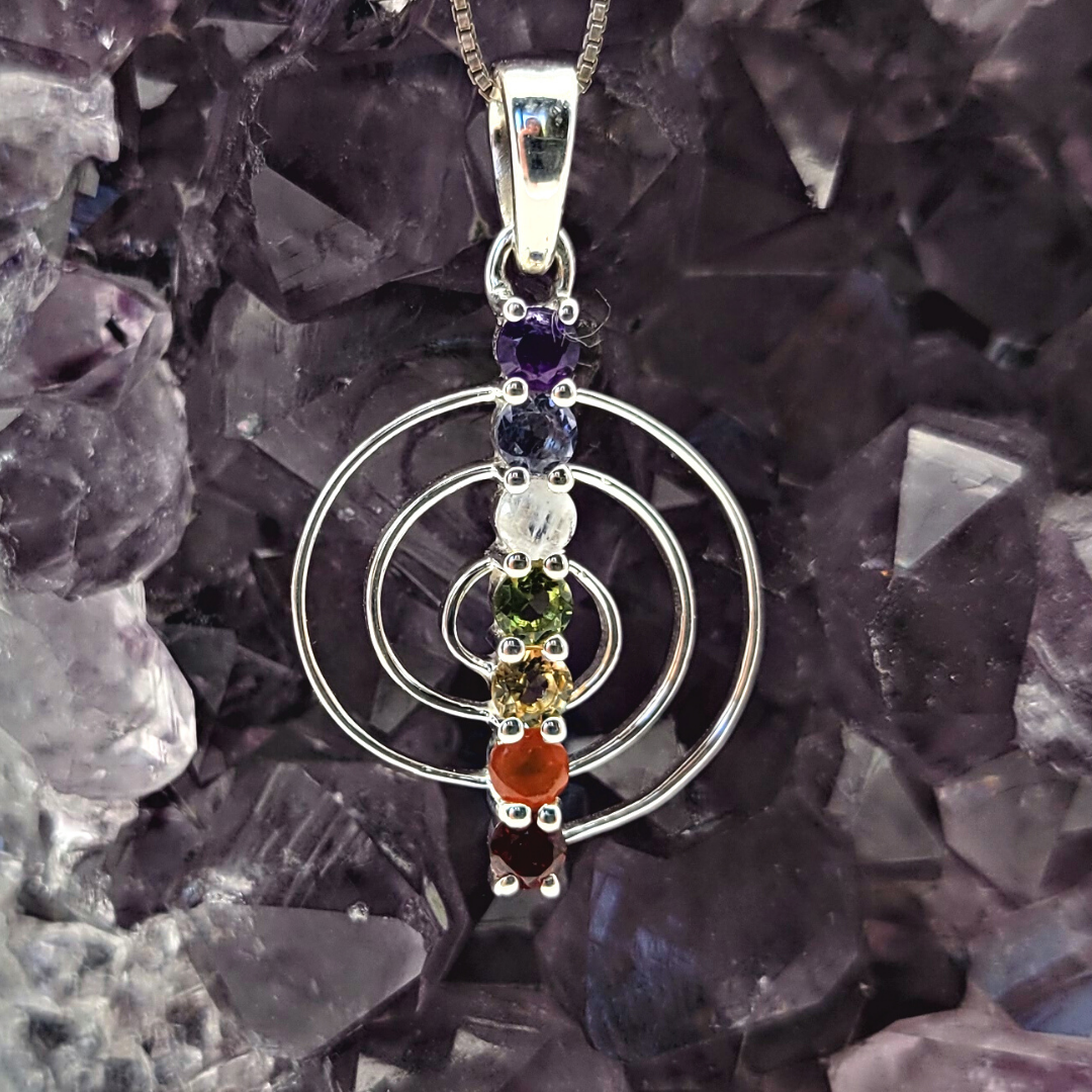 Chakra Swirl sterling silver Pendant