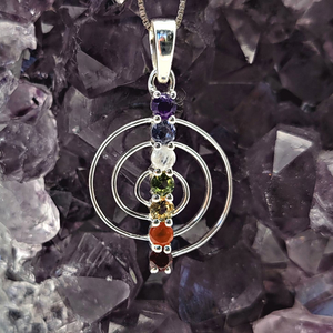 Chakra Swirl Sterling Silver Pendant