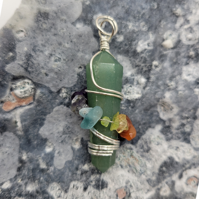Chakra wrapped Cylinder Point Assorted Stone 2"