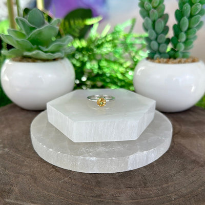 Citrine Prong sterling silver Ring (sized) in Round, Oval and Square Cuts