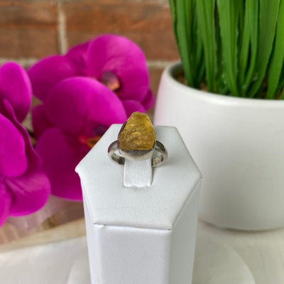 Citrine Rough sterling silver Ring (sized)