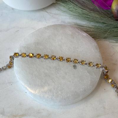 Citrine Round Faceted sterling silver Bracelet