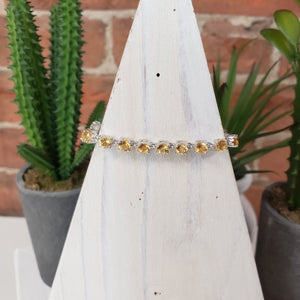 Citrine Round Faceted sterling silver Bracelet