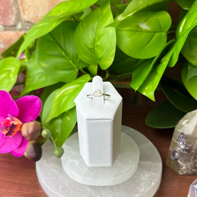 Cloud Rainbow Moonstone sterling silver Ring - Sized