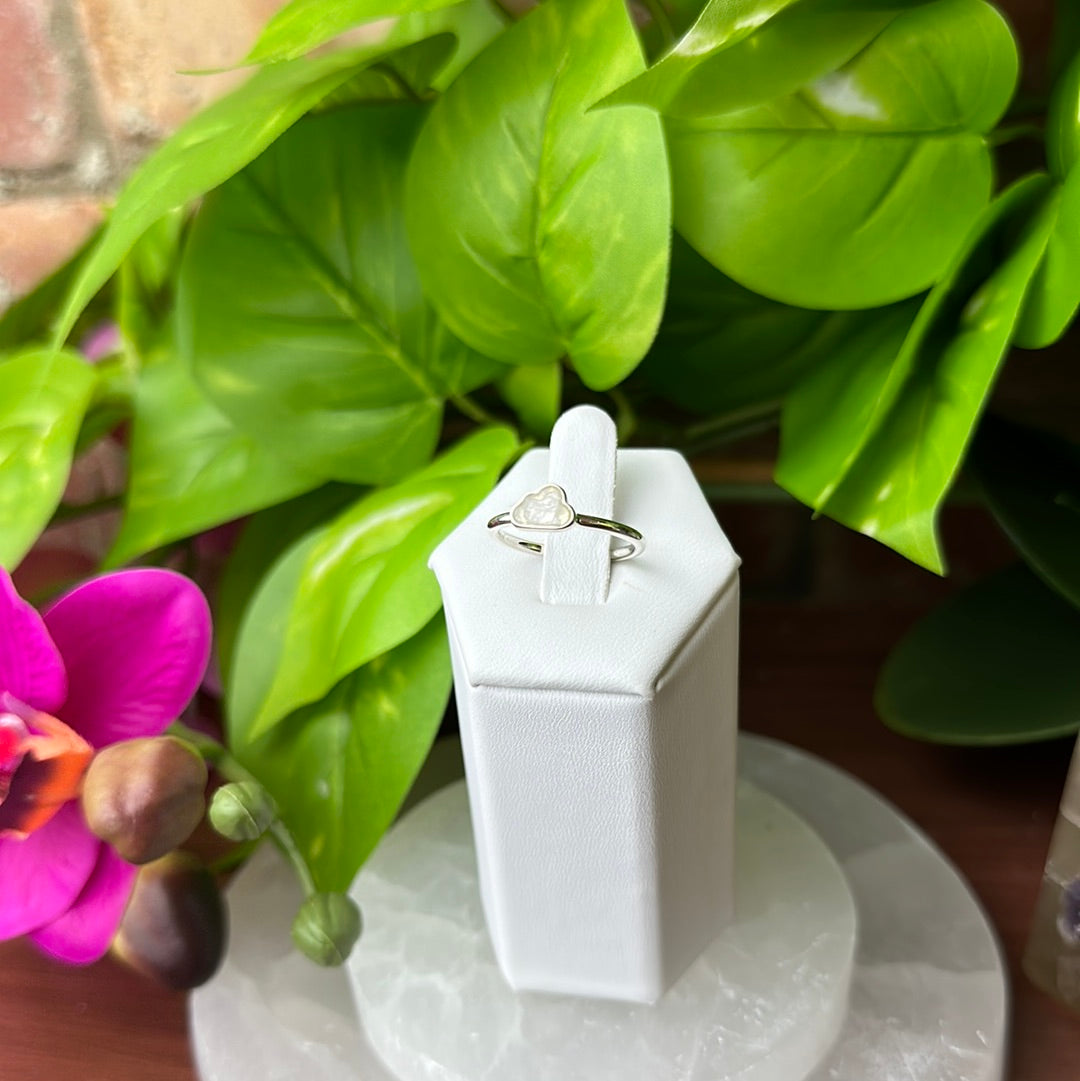 Cloud Rainbow Moonstone sterling silver Ring - Sized