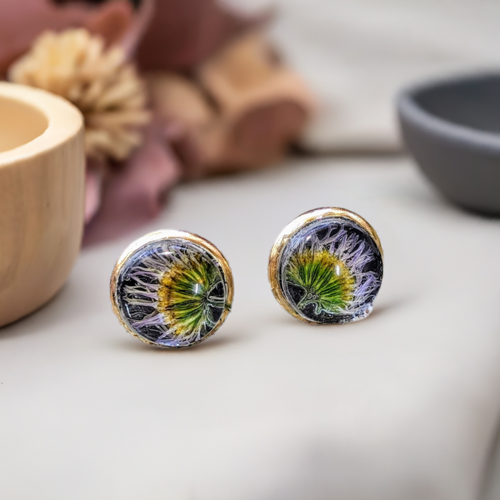 Colorado Wildflower Gold Plated Studs - Artisan Made