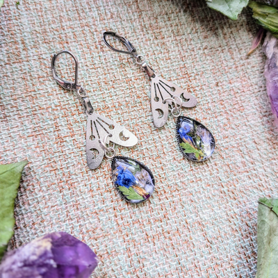 Colorado Wildflower Stainless Steel Dangle Earrings - Artisan Made