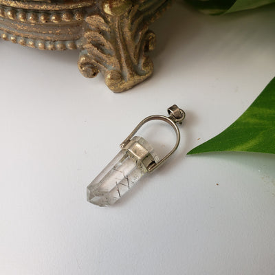 Crystal Point Pendant sterling silver - Double Terminated Points .75-2"