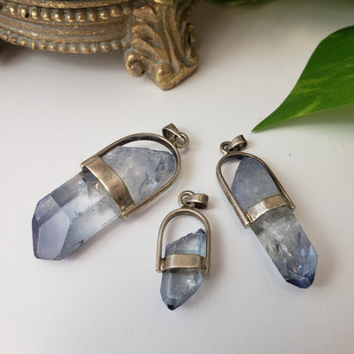 Crystal Point Pendant sterling silver - Double Terminated Points .75-2"