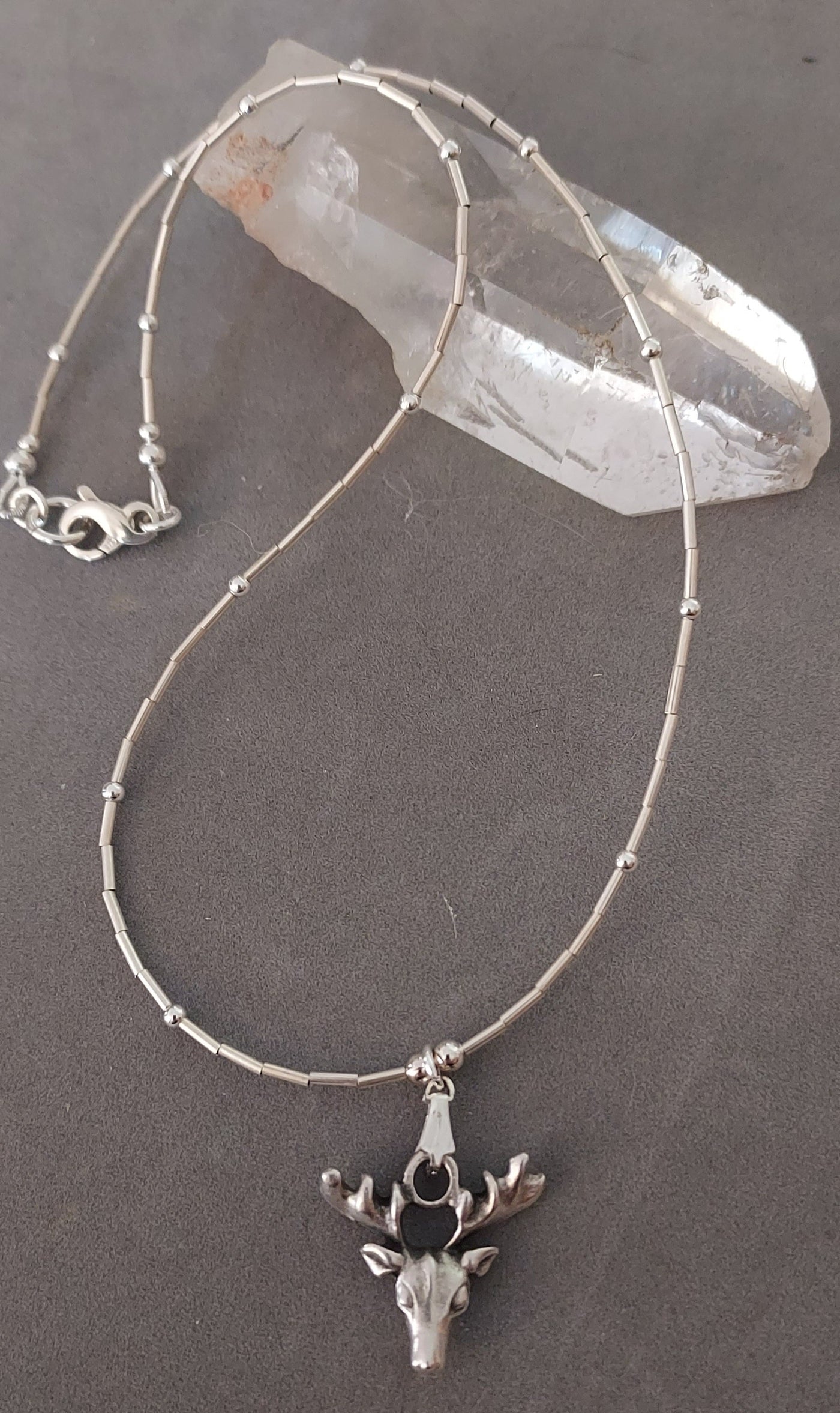 "Deer: Spirit Animal of Life, Harmony & Longevity" Sterling Silver Necklace - Artisan Made