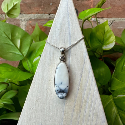 Dendritic Agate Polished sterling silver Pendant 0.5-1"