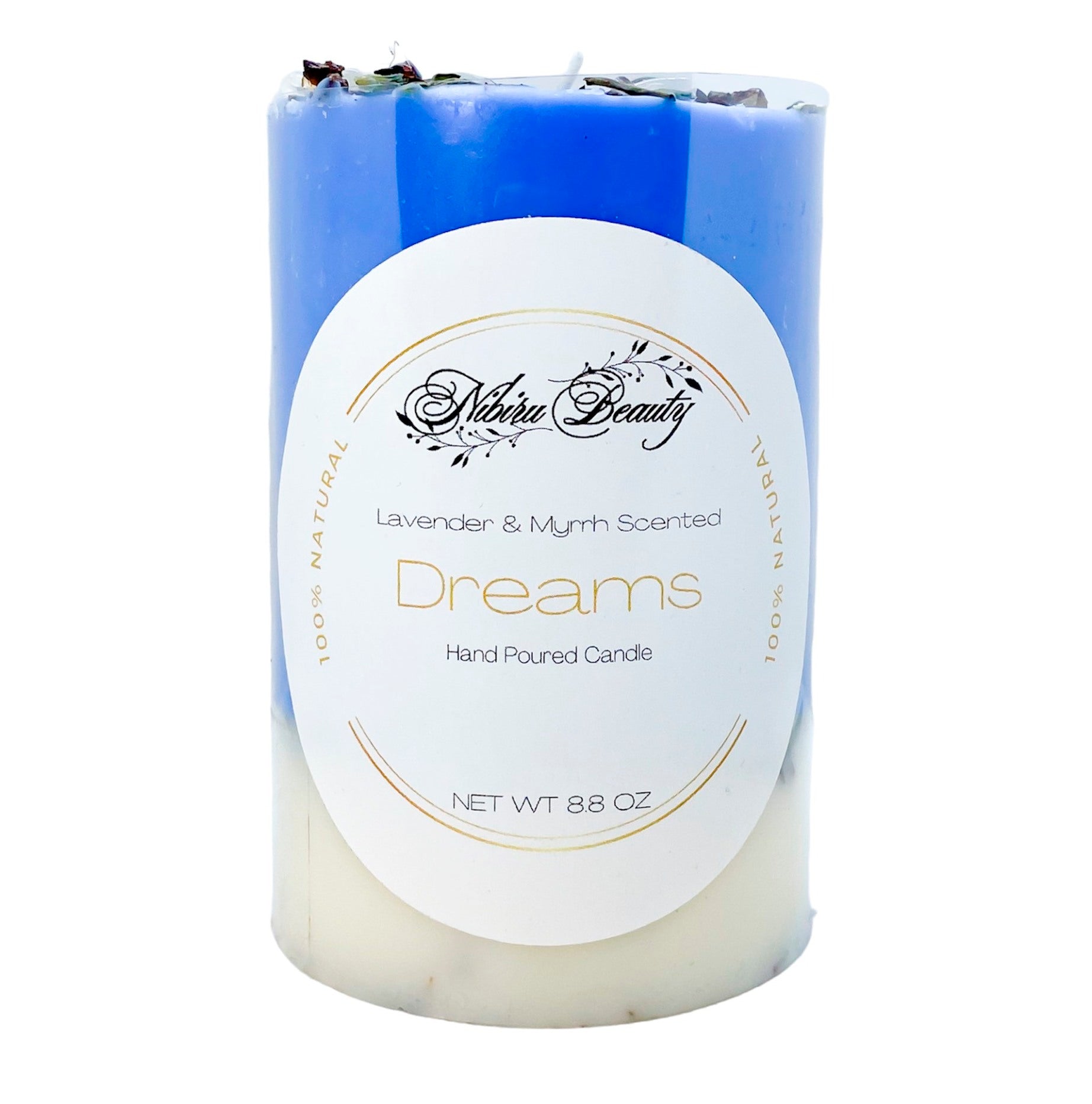 Dreams Candle w/ Smoky Quartz & Moonstone - Artisan Made