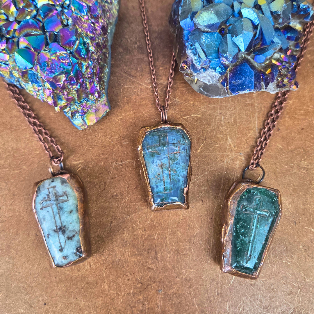 Electroformed Coffin Necklace- Artisan Made