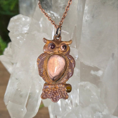 Electroformed Copper Animal Gemstone Necklaces Variants- Artisan Made