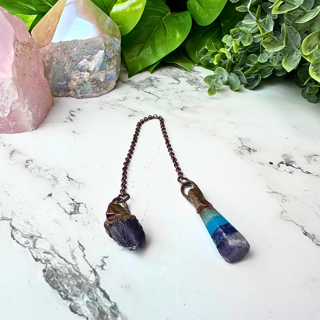 Electroformed Copper Gemstone Pendulum - Artisan Made