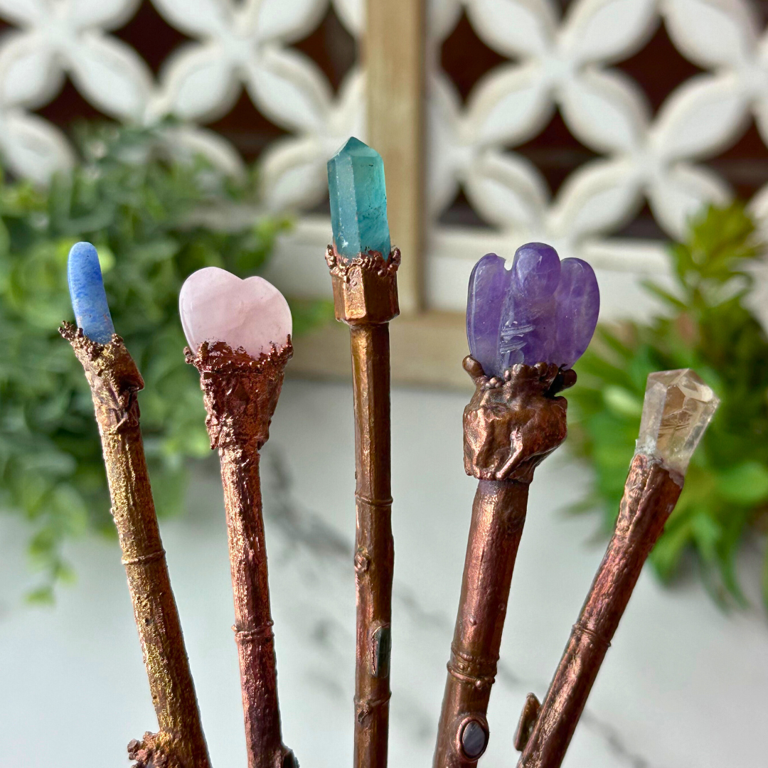 Electroformed Copper Gemstone Wand - Artisan Made