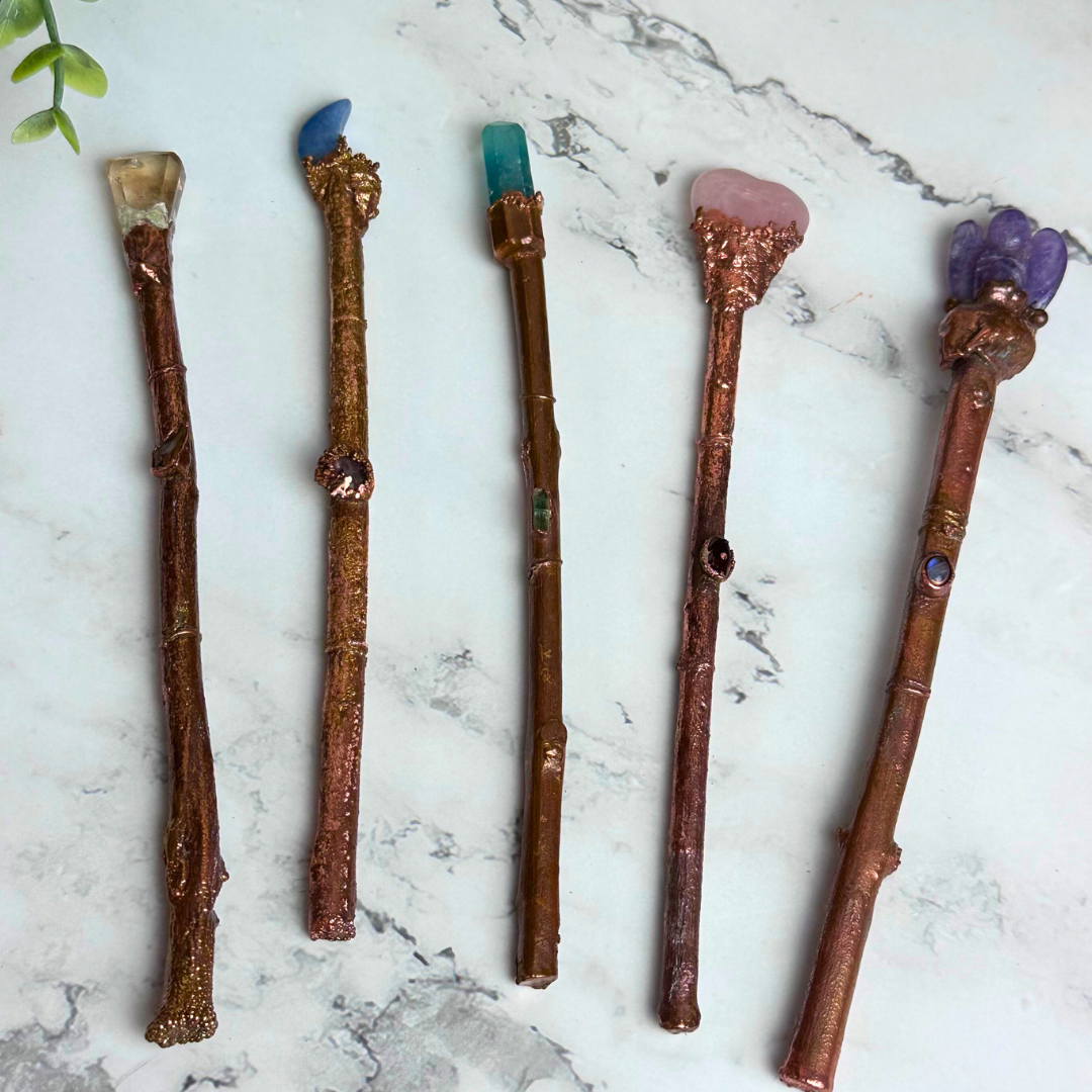 Electroformed Copper Gemstone Wand - Artisan Made