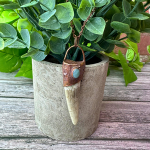 Electroformed Deer Antler Necklace - Artisan Made