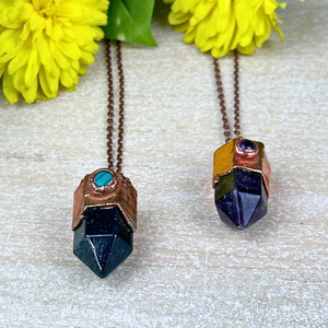 Electroformed Gemstone Point Necklace - Artisan Made