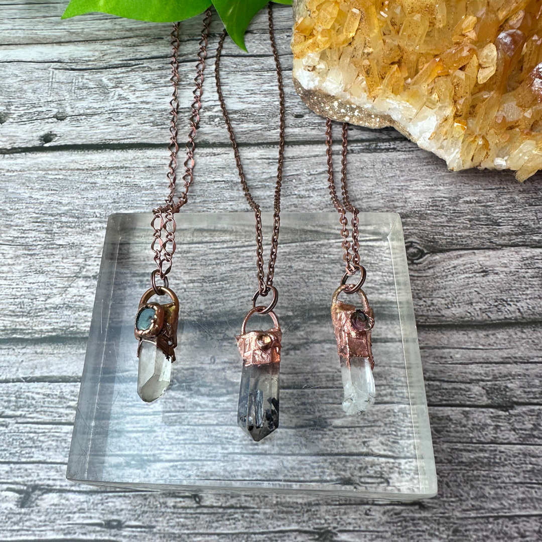 Electroformed Quartz Point Necklace - Artisan Made