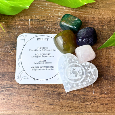 Etched Selenite & Crystal Zodiac Kits - Artisan Made