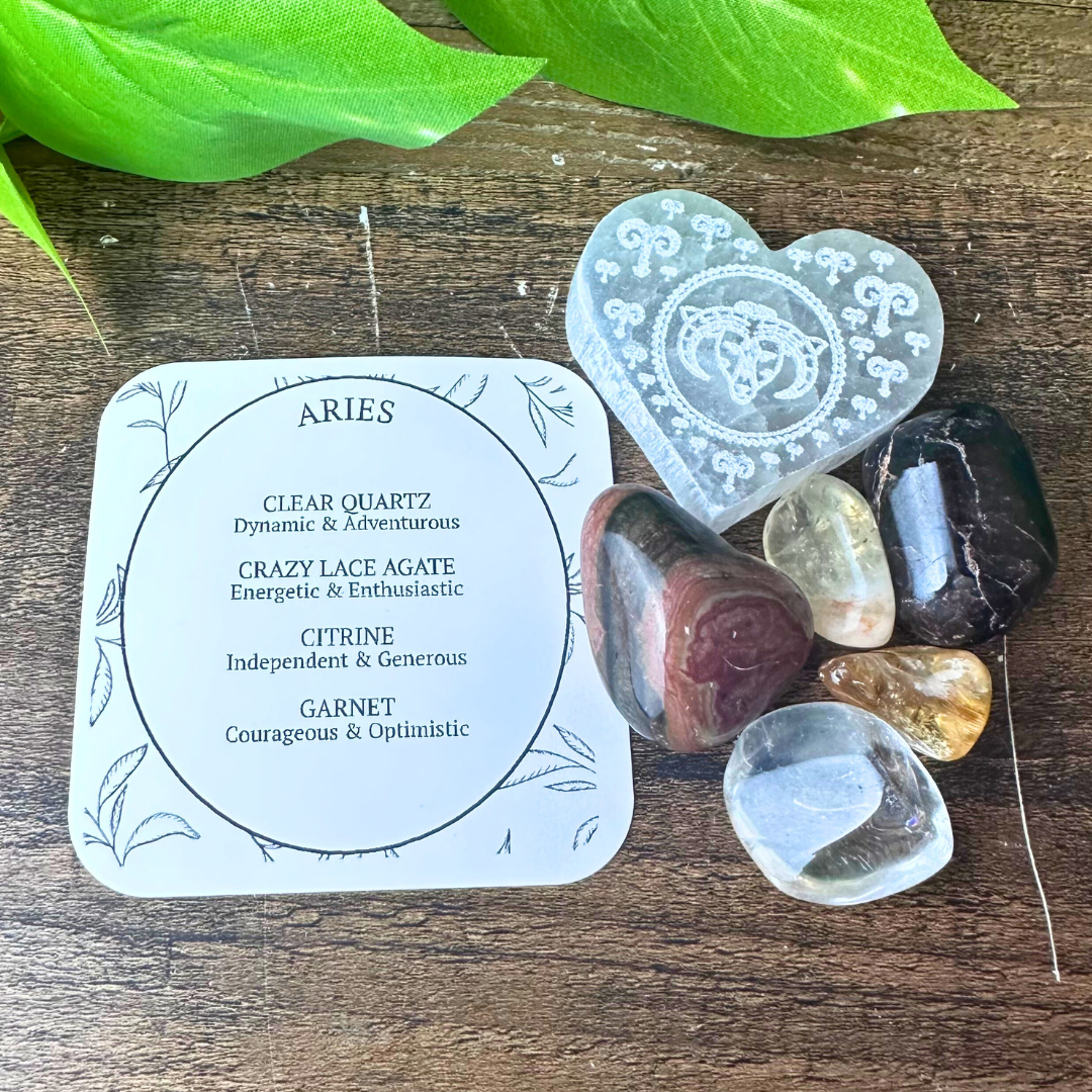 Etched Selenite & Crystal Zodiac Kits - Artisan Made