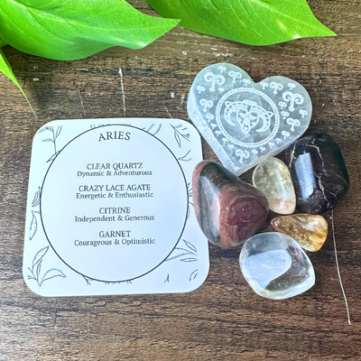 Etched Selenite & Crystal Zodiac Kits - Artisan Made