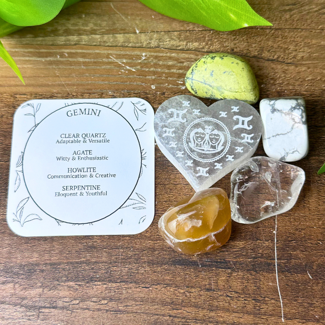 Etched Selenite & Crystal Zodiac Kits - Artisan Made