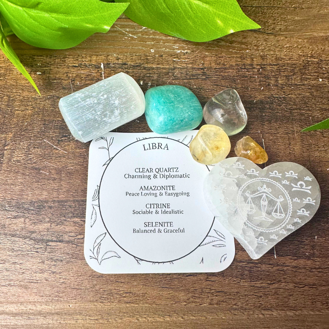 Etched Selenite & Crystal Zodiac Kits - Artisan Made