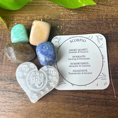 Etched Selenite & Crystal Zodiac Kits - Artisan Made