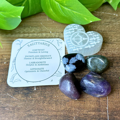 Etched Selenite & Crystal Zodiac Kits - Artisan Made