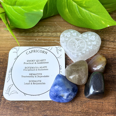 Etched Selenite & Crystal Zodiac Kits - Artisan Made