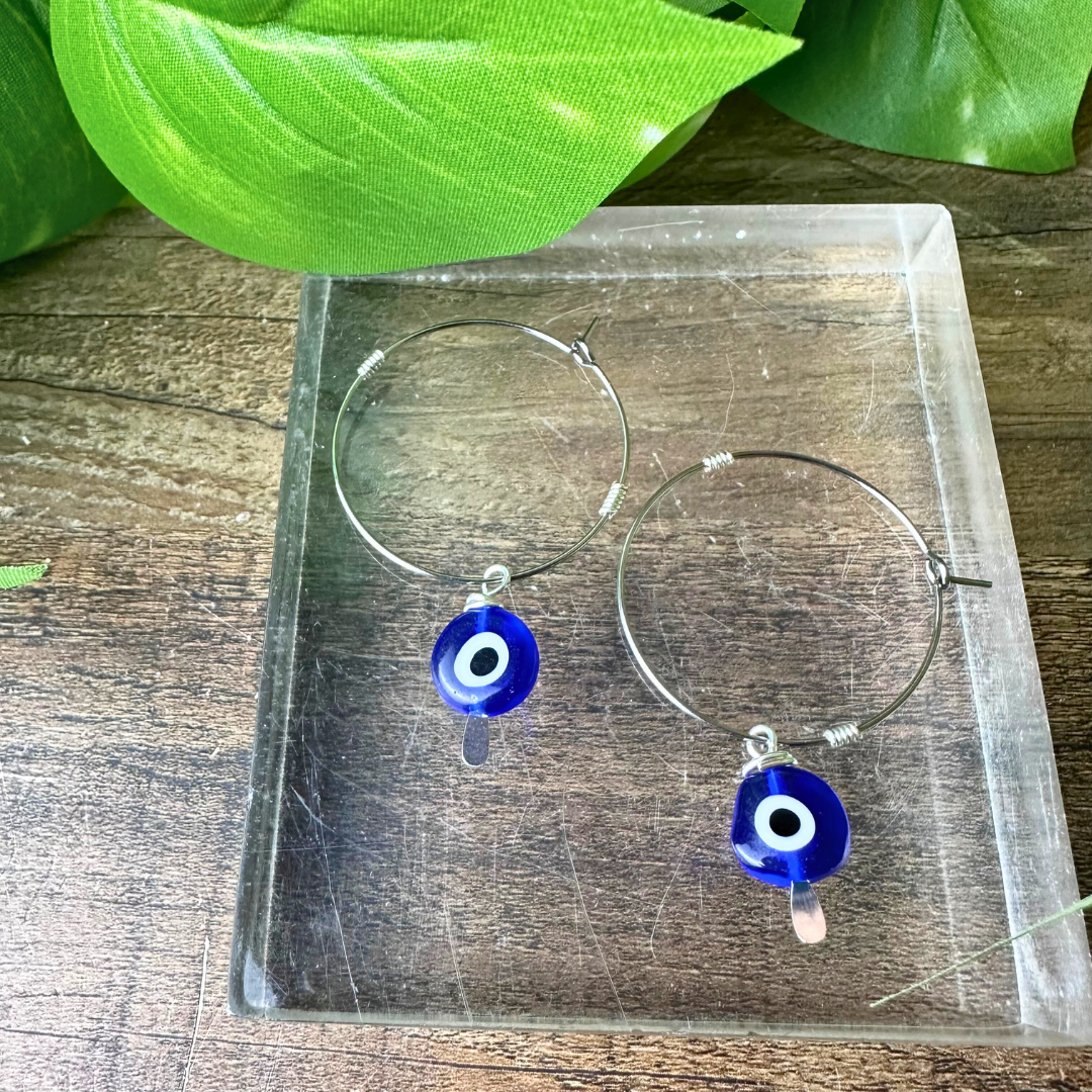 Evil Eye Hoop Earring - Artisan Made