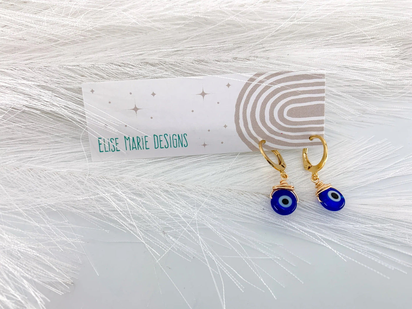 Evil Eye Huggie Earring - Artisan Made