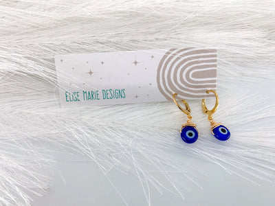 Evil Eye Huggie Earring - Artisan Made